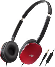 Image of JVC HA-S160M-R Flats Foldable and Compact Headphones in Glossy Trendy Colour, wi