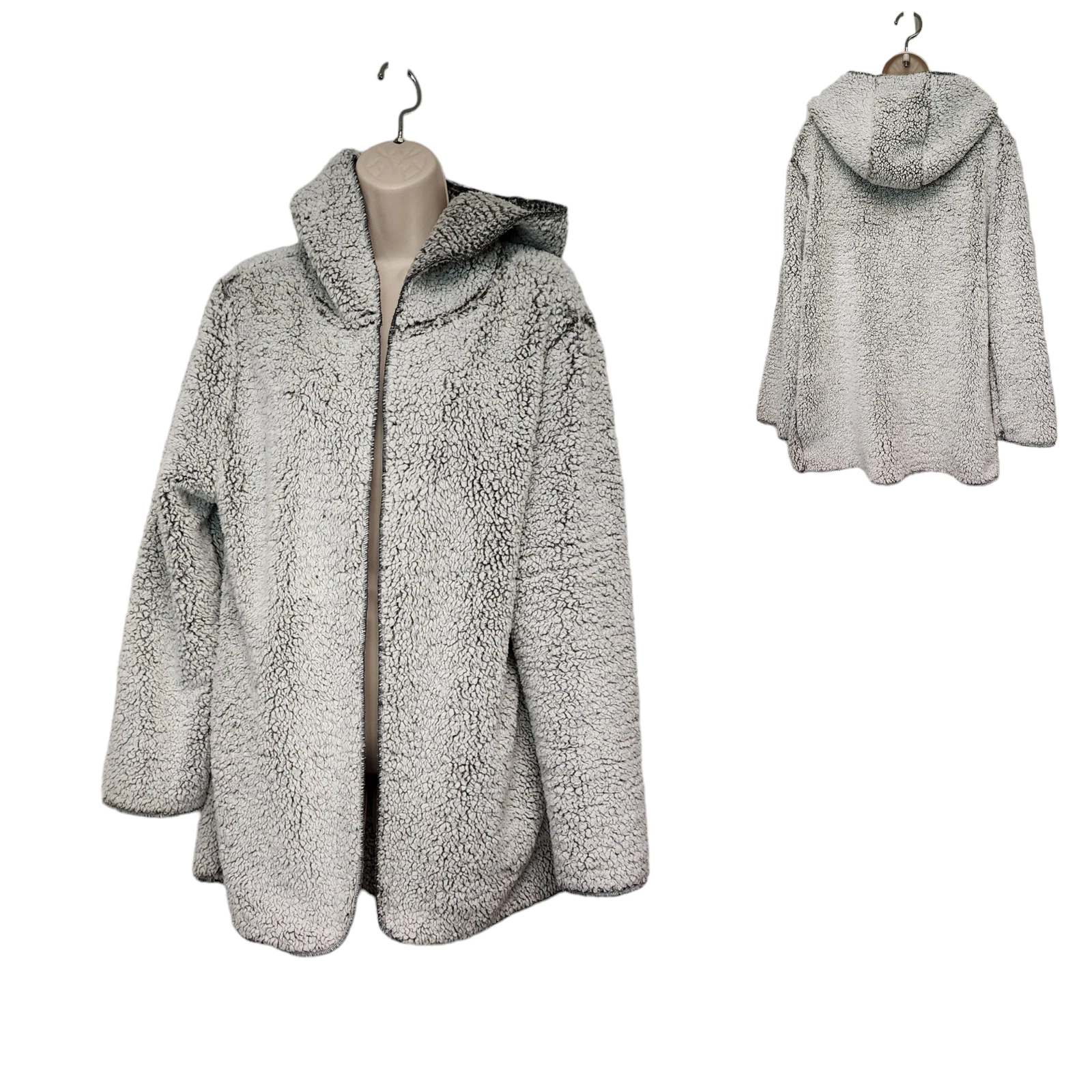 UNDERCOVER Giacca Victoria's Secret in pile grigio aperta con cappuccio taglia M L