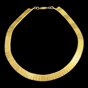 Authentic vintage texture gold plated necklace choker 16.5”
