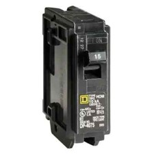 Homeline 15 Amp One-Pole Circuit Breaker HOM115CP, Square D Breakers 120/240 VAC
