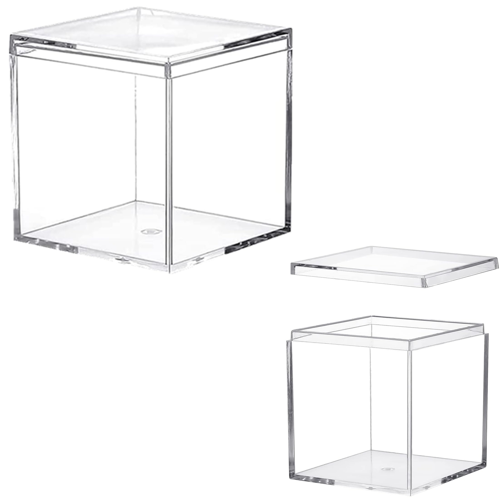 Acrylic Box Large Clear Acrylic Boxes with Lids Transparent Display Square Cu... eBay