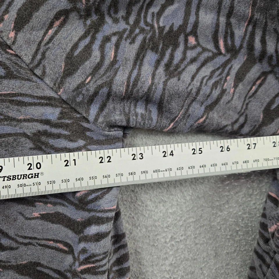 Sudadera AllSaints Mujer Gris Medio Estampado Cebra Sudadera con Capucha Cordón Pullover Foto 4 de 4