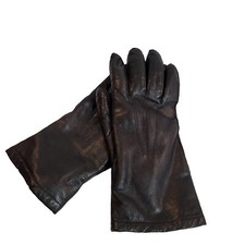 Vintage ALEXETTE Fur Lined Black Leather Driving Gloves Beautiful Condition 7 