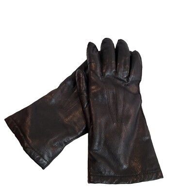 Vintage ALEXETTE Fur Lined Black Leather Driving Gloves Beautiful