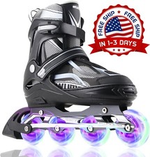 Juego De Patines Para Ni as Ruedas En Linea Rosado Inline Roller Skates Negro US