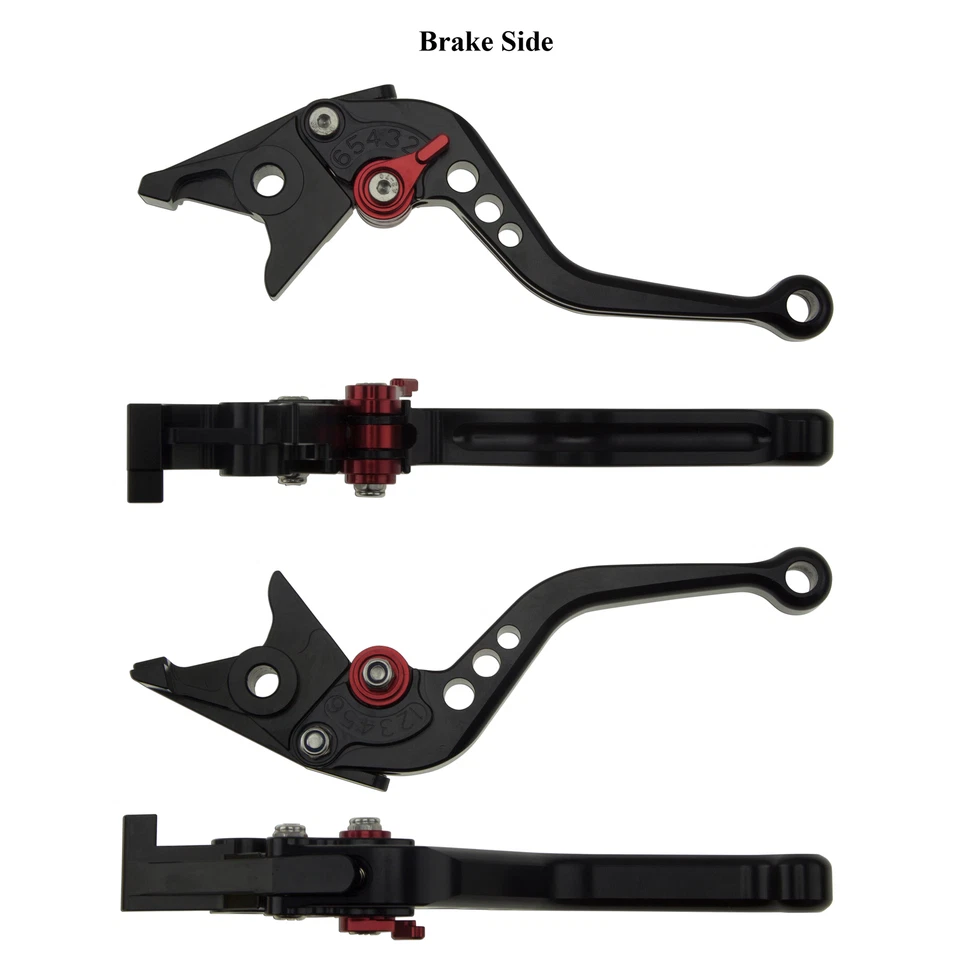 Mão preta para Kawasaki Ninja ZX 9R 1000 CNC alavanca de embreagem de freio curto dedo - Imagem 3 de 4