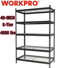 WORKPRO Heavy Duty 48" 5-Tier Metal Shelving Unit Adjustable Storage Rack Shelve