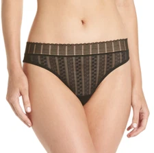Else Black Lolita Lace Thong L26241 Women's Size Large