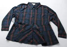 Pomander Place Women's Ashlen Tiered-Hem Blouse IW4 Fraser Plaid Size : 2XL NWT