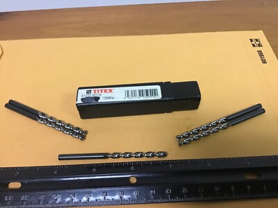New Qty (5) Titex #19 (0.166'') HSS Jobbers Length Drill Bits, Parabolic Flutes,