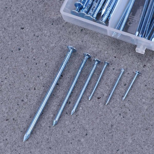 240 Teile Rundkopf Eisen Nagel Sortiment Set Bild Aufhängen Nägel Mauerwerk - Bild 2 von 12