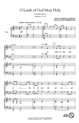 O Lamb of God Most Holy Brookfield Easter Choral SATB Penny Rodri