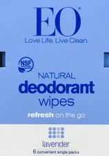 EO Products - Deodorant Wipes - Lavender - 6 count (Pack of 6)