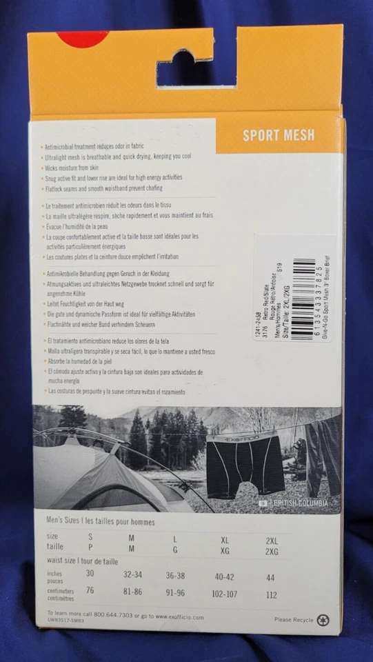 Calzoncillo Boxer ExOfficio Give-n-Go 3" 2XL Malla Deportiva Rojo Ultraligero, Resistente a los Olores Foto 3 de 4