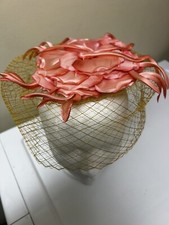 Women s Vintage Hat With Veil 1950 s Church, Cocktail, Derby Hat. Union Made