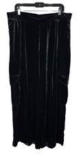 Johnny Was XL Zatima Womens Pant Black Velvet Silk Cargo Wide Leg 318