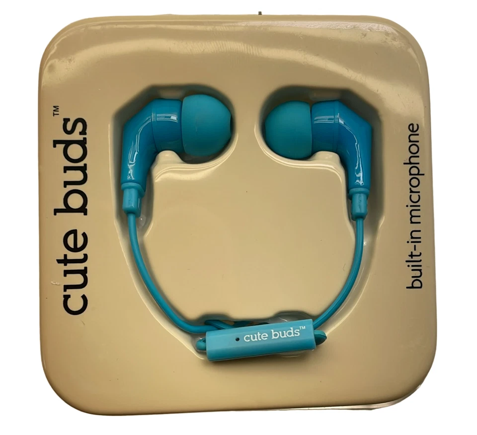 iHip Cute Buds Earbuds w/ Built-in Microphone / Pause Play - Blue - Image 2 of 4