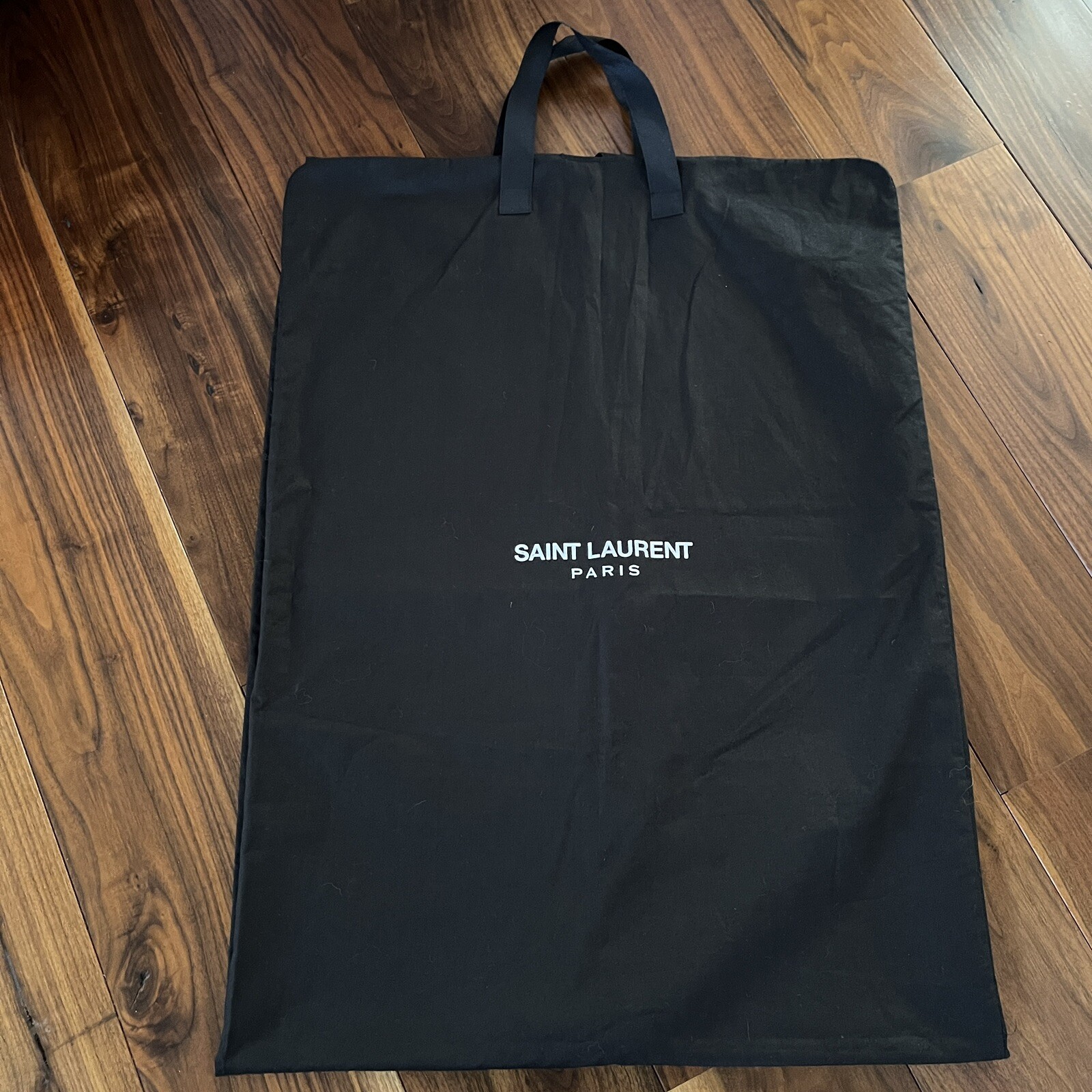 Saint Laurent Paris Borsa Porta Indumenti Lunga Nera Pieghevole Full Zip 64 50" x 23 50"