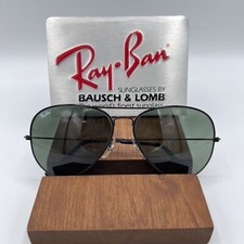 Vintage Ray Ban B L Black Chrome Bravura 62mm Aviator Sunglasses NOS USA