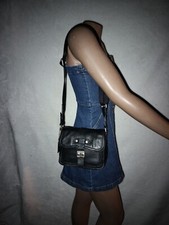Ralph Lauren 1967 Black Pebbled Leather Crossbody Bag