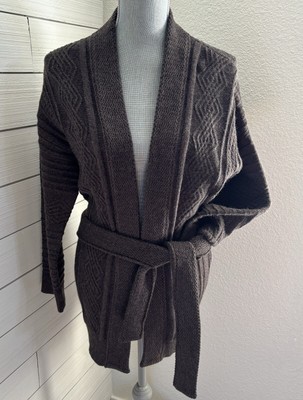 Vici x FATE New Wrap Women's Charcoal Cable Knit Cardigan Size