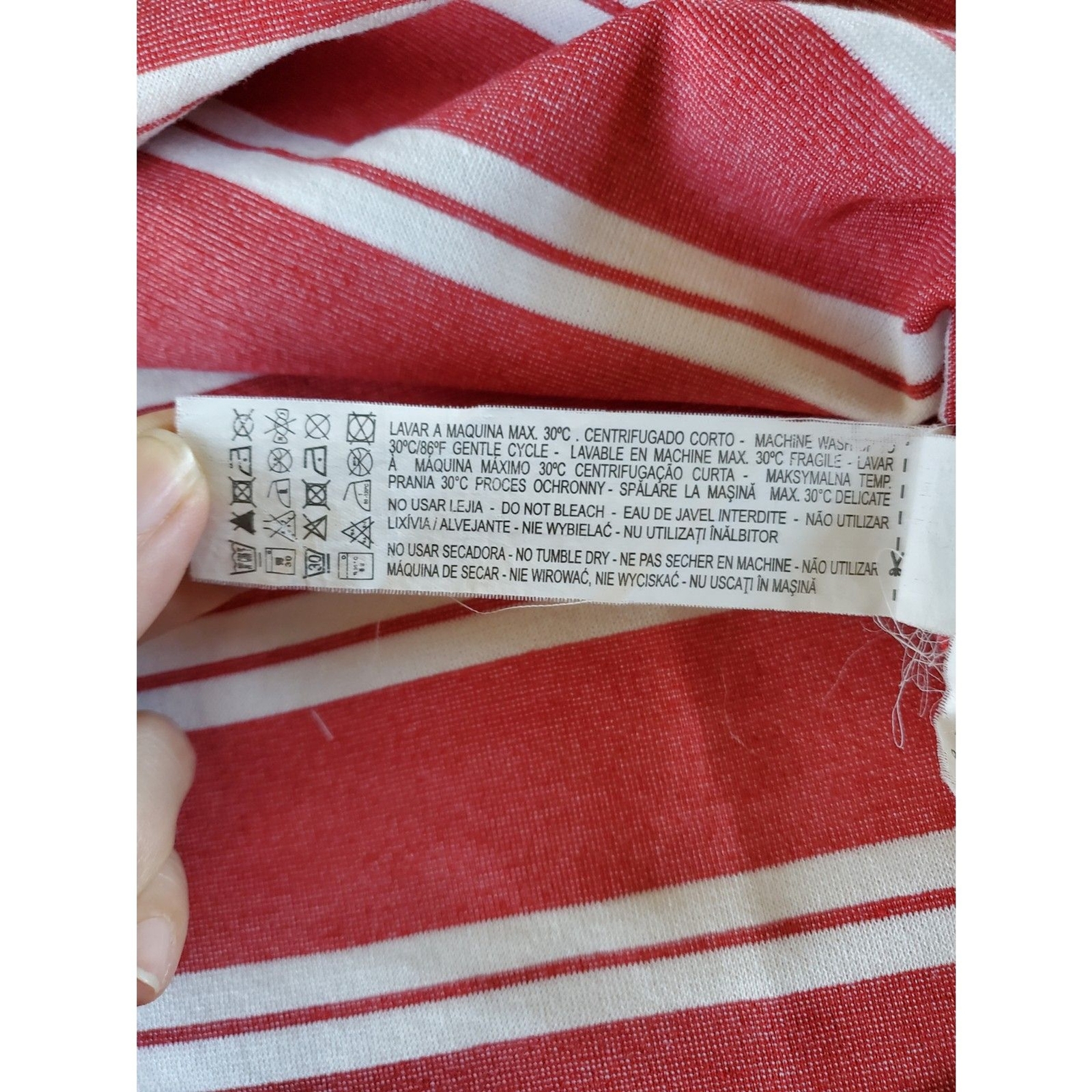 ZARA Basic Women's S Nautical Red White Stripes V… - image 8