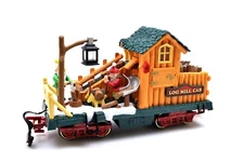 New Bright Holiday Express LOG MILL CAR Animated Christmas train TESTED VIDEO