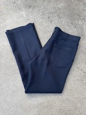 Vintage 70  s Levi  s 517 Flare Bootcut Polyester Navy Blue Pants Men  s 35x30 USA