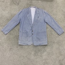 VTG 80s Denim Geometric Print Western Blazer Jacket Men  s Large
