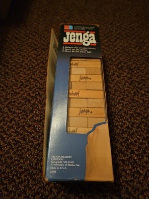 RETRO VINTAGE Jenga Original 1986 Milton Bradley Game Complete (Open Box)