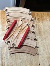 BRIO Wooden Tracks LOT 14 Spare Pieces3028-8in Curve and Crossing Bridge