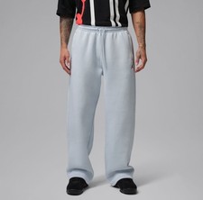 Nike Jordan Brooklyn Fleece Men's Oversized Pants Aura Black IB7238-472 Open-Hem