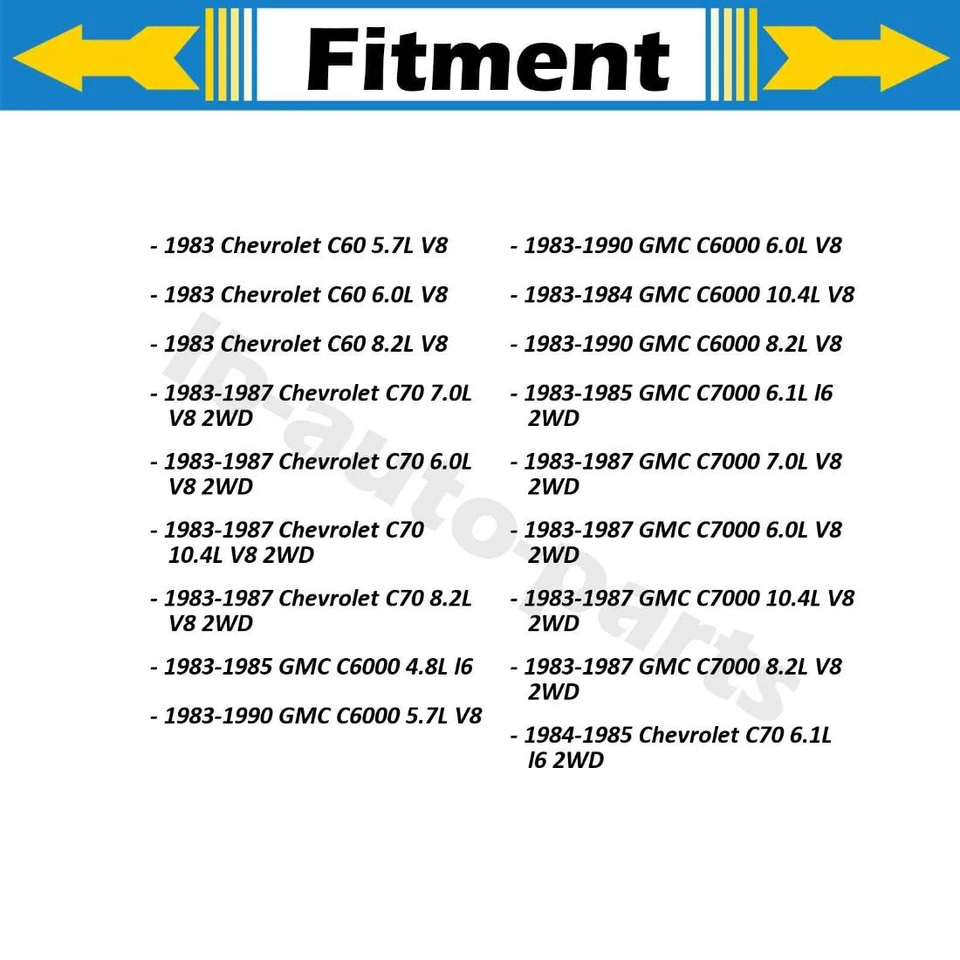 Manguera de freno delantera 2x para 1983 1984 1985 1988 1989 1990 GMC C6000 8,2 L Foto 2 de 4