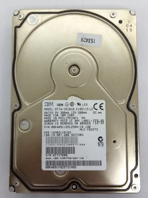 IBM IDE 10,1GB FESTPLATTE DTTA-351010 3,5 ZOLL #FP4669 - Bild 1 von 3