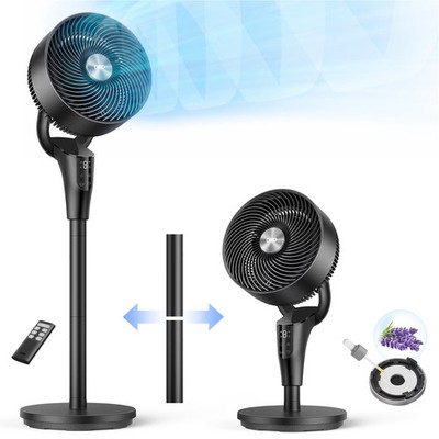 DREO Pedestal Fans for Home, 20dB Ultra Quiet, 2-in-1 Table Floor Fan, 29.2 ft/s