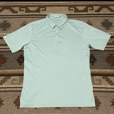 Straight Down Golf Polo Shirt Mens Large Blue Performance Stretch D2