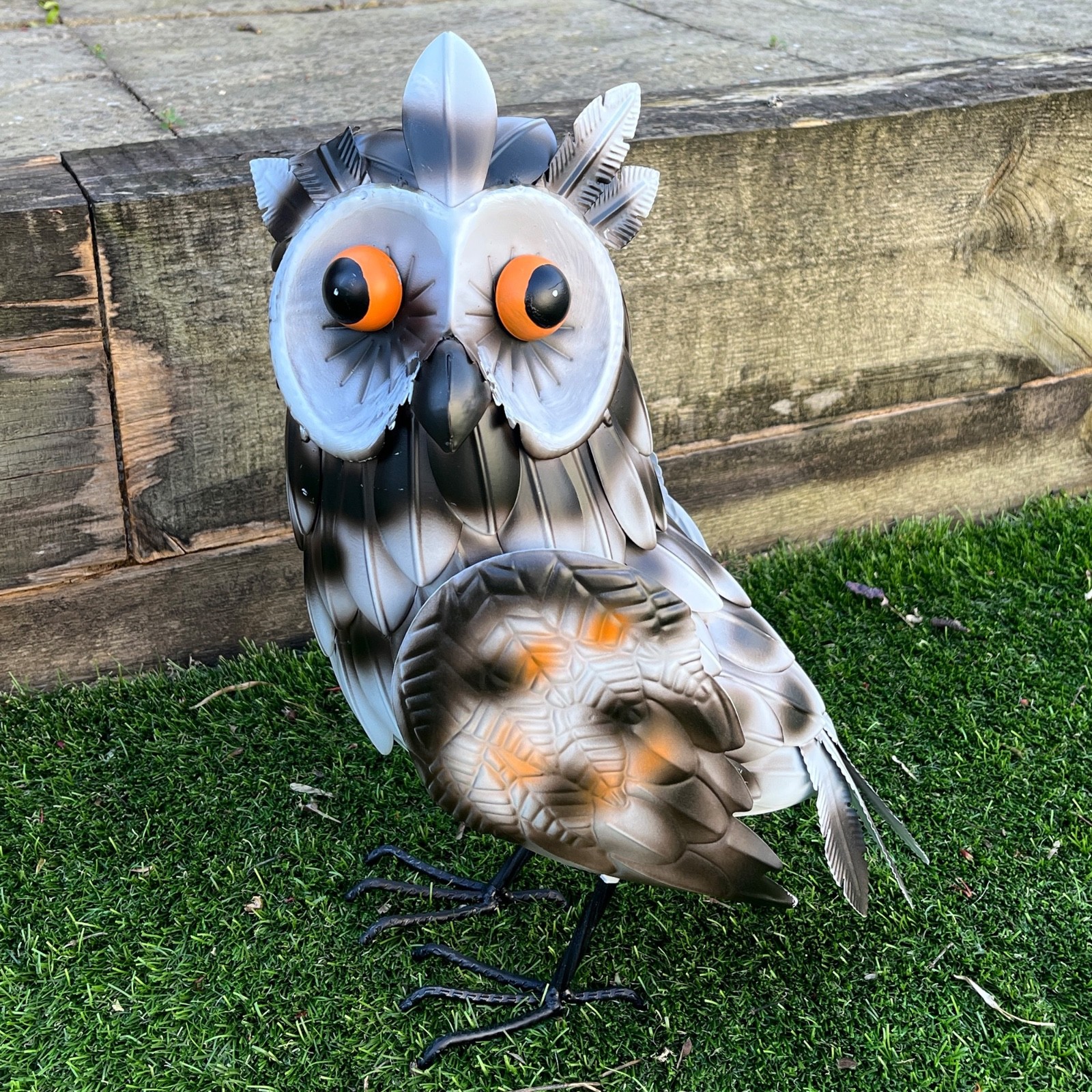 Garden Ornaments and Statues Metal Large Owl Outdoor Sculpture Animal Bird Gift