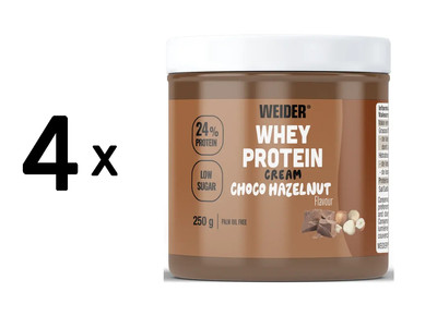 4 x Weider Whey Protein Cream (250g) Choco-Hazelnut (26,99 EUR/kg)