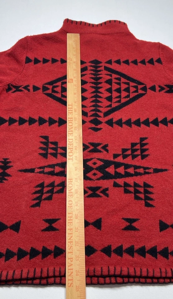 Suéter de Lana Lauren Ralph Lauren Pequeño Cuello Simulado Corderos Azteca Rojo Suroeste Foto 4 de 4