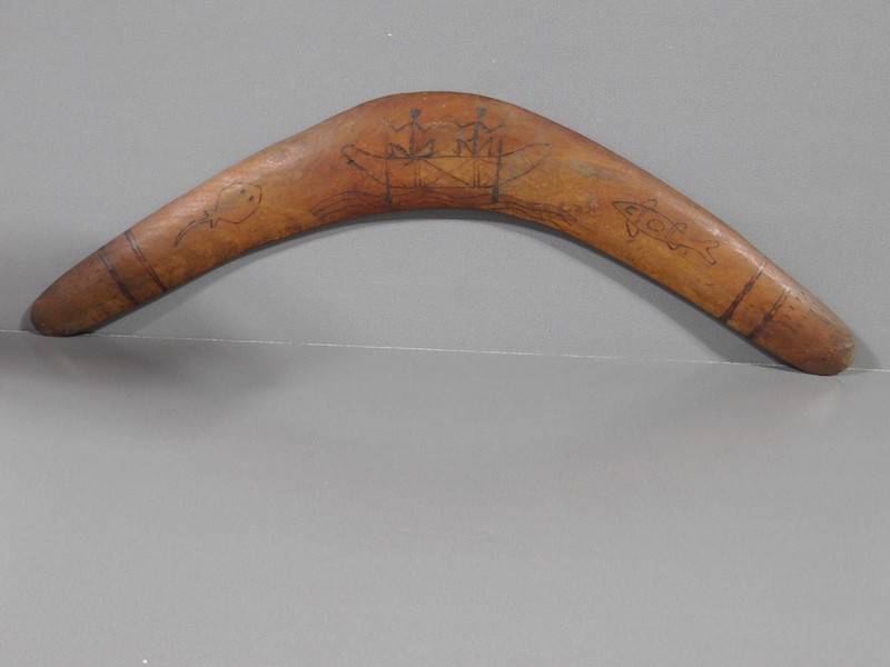 Vintage Wooden Australian Boomerang Narrana Aboriginal Art May have Exhibit #18