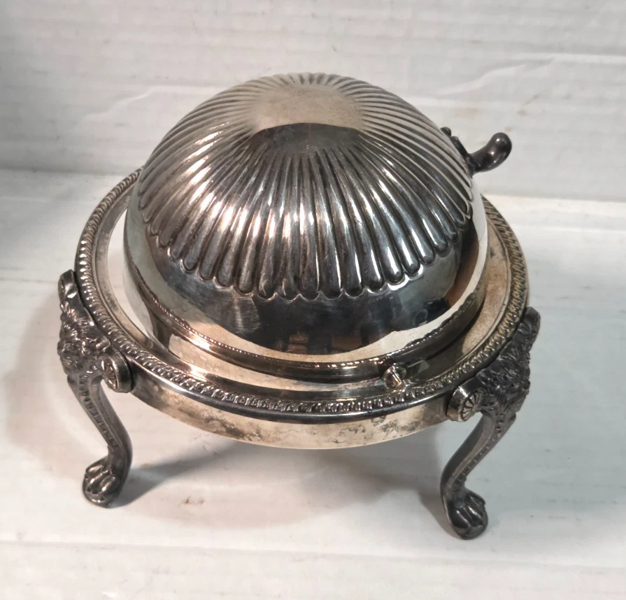 FB Rogers Silver Coin Antique US Silver-Plated Butter Dishes for
