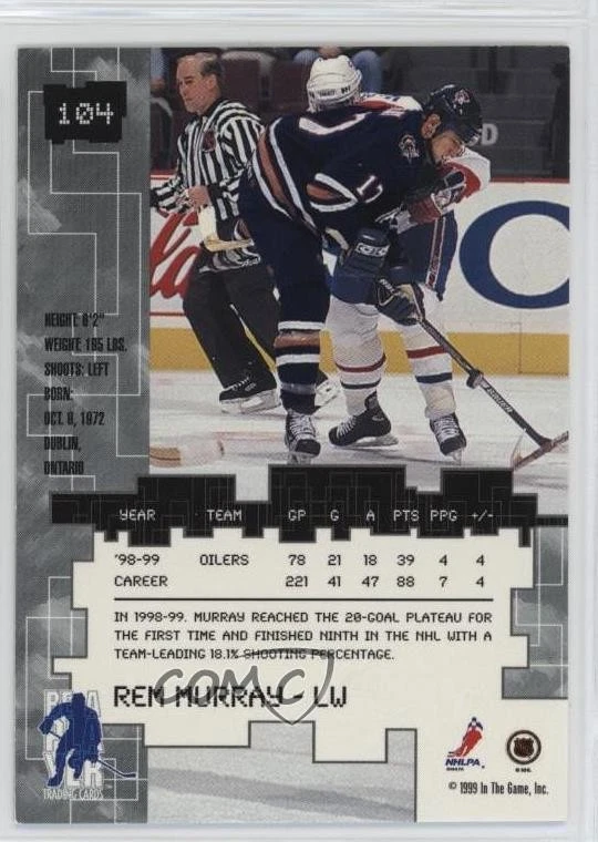 1999-00 ITG Be A Player Millennium Signature Series Emerald /10 Rem Murray #104 - Image 2 of 2