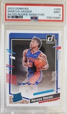 2023 Donruss MARCUS SASSER Auto Rookie Autograph Card PSA 9 Dallas MAVERICKS RC. rookie card picture