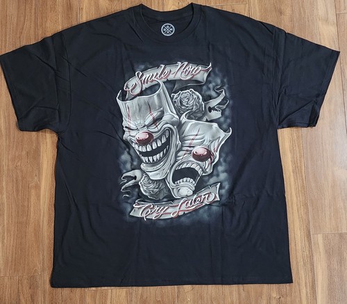 DOM T-Shirt Men's Sz 2XL Smile Now Cry Later Streetwear Chicano Lowrider Tee - Picture 2 of 10