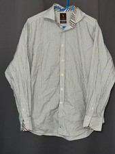 TailorByrd L Stripe Shirt Long Staple Cotton 2-Ply Yarn Flamingo Logo