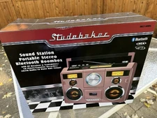 Studebaker SB2140RG Sound Station Bluetooth Boombox CD/AM-FM Radio/Cassette Reco