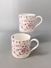 Royal Albert Rose Confetti Chintz Pink Pair Of 8.5cm Mugs - 1st Quality