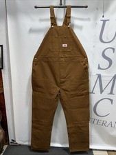 Mens Round House NWT Canvas Carpenters Bib Overalls Size 50X34 USA Made