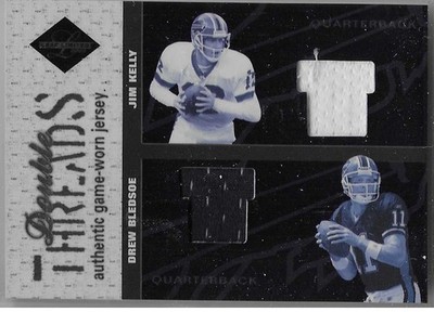 2003 LIMITED - JIM KELLY / DREW BLEDSOE - DOUBLE THREADS DUAL JERSEY