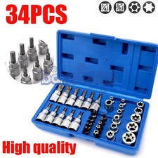 34pcs Torx Star Sockets Bit Set Male Female E-torx Security Bits 38 Drive Us 34pcs Torx Star Sockets Bit Set Male Female E-torx Security Bits 38 Drive Us